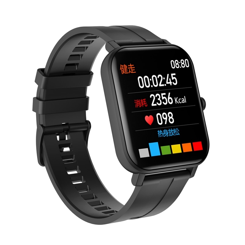 F22 Smart Horloge Mannen Vrouwen Hartslag Monitoring IP67 Waterdichte Smartwatch Fitness Tracker Voor Iphone Xiaomi Zwart