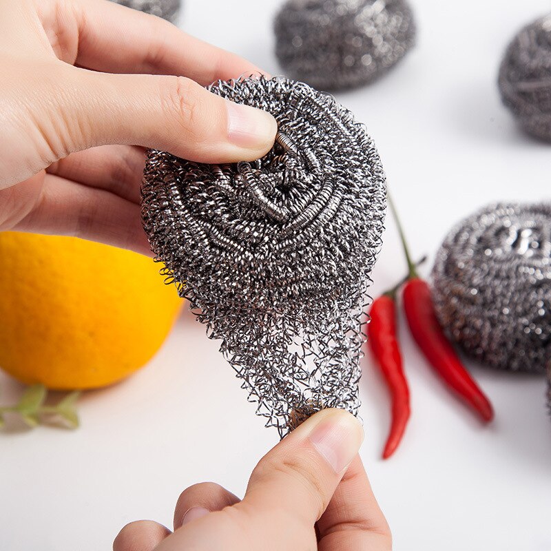 6pcs/pack Stainless Steel Scrubbers Kitchen Cutlery Washing Brush Durable Household Cleaning Tools Kitchen Accessories