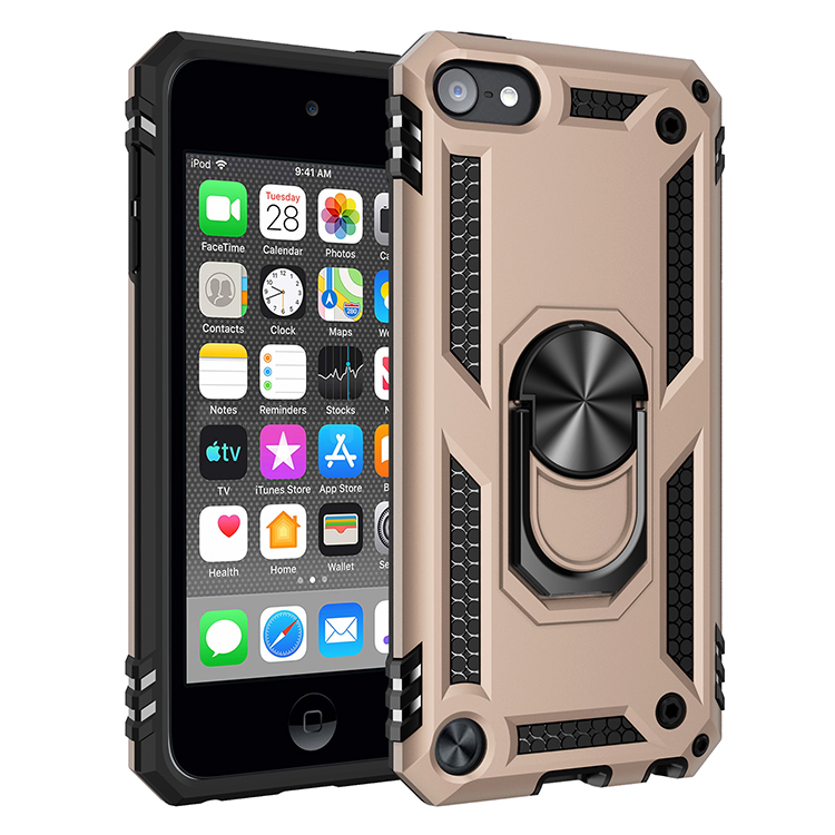 Anti-fall case For iPhone iPod Touch 5 6 7 Case Cover Ring Bracket Holder Shockproof Armor Back Shell For iPod touch 5 6 7 Coque: iPhone iPod touch 6 / Gold