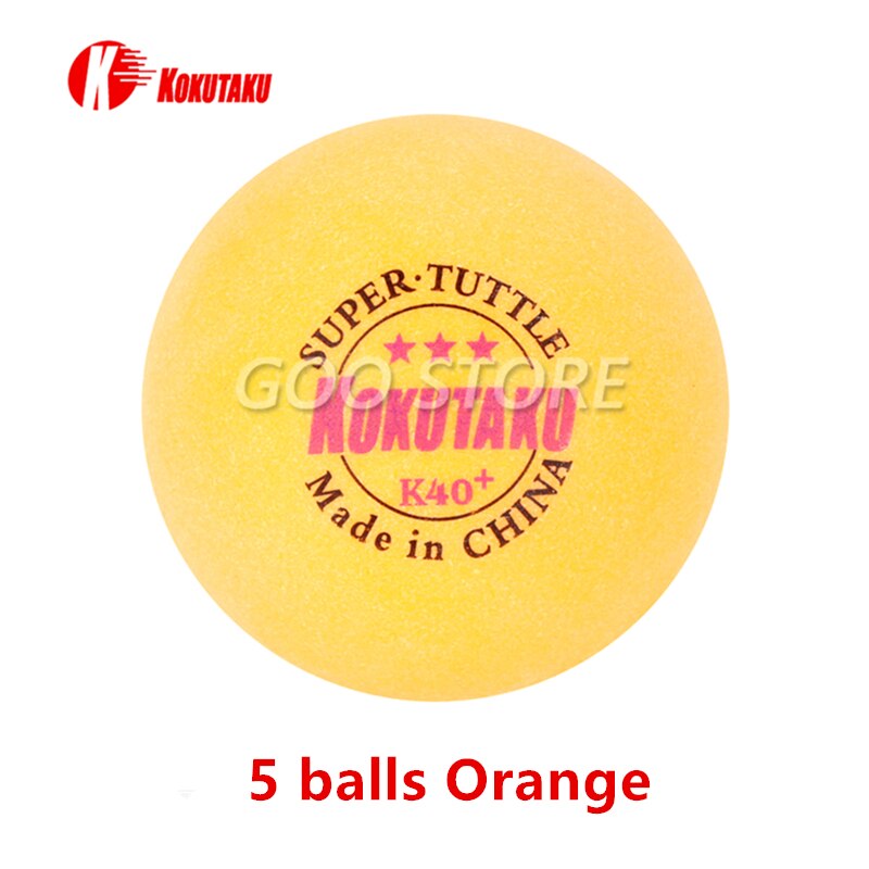 KOKUTAKU 3 stelle K40 + pallina da ping-Pong giochi di tripolazione professionali palline da ping Pong KOKUTAKU in plastica ABS cucite: 5 balls arancia