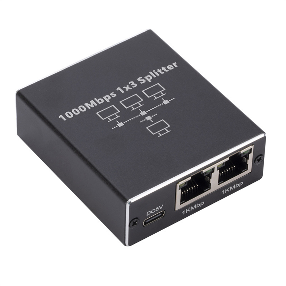 RJ45 Splitter 1 to 2 / 3 / 4 Gigabit Ethernet Adapter USB Power Cable 1000Mbps Internet Network Cable Extender Rj45 LAN Switch: WHITE