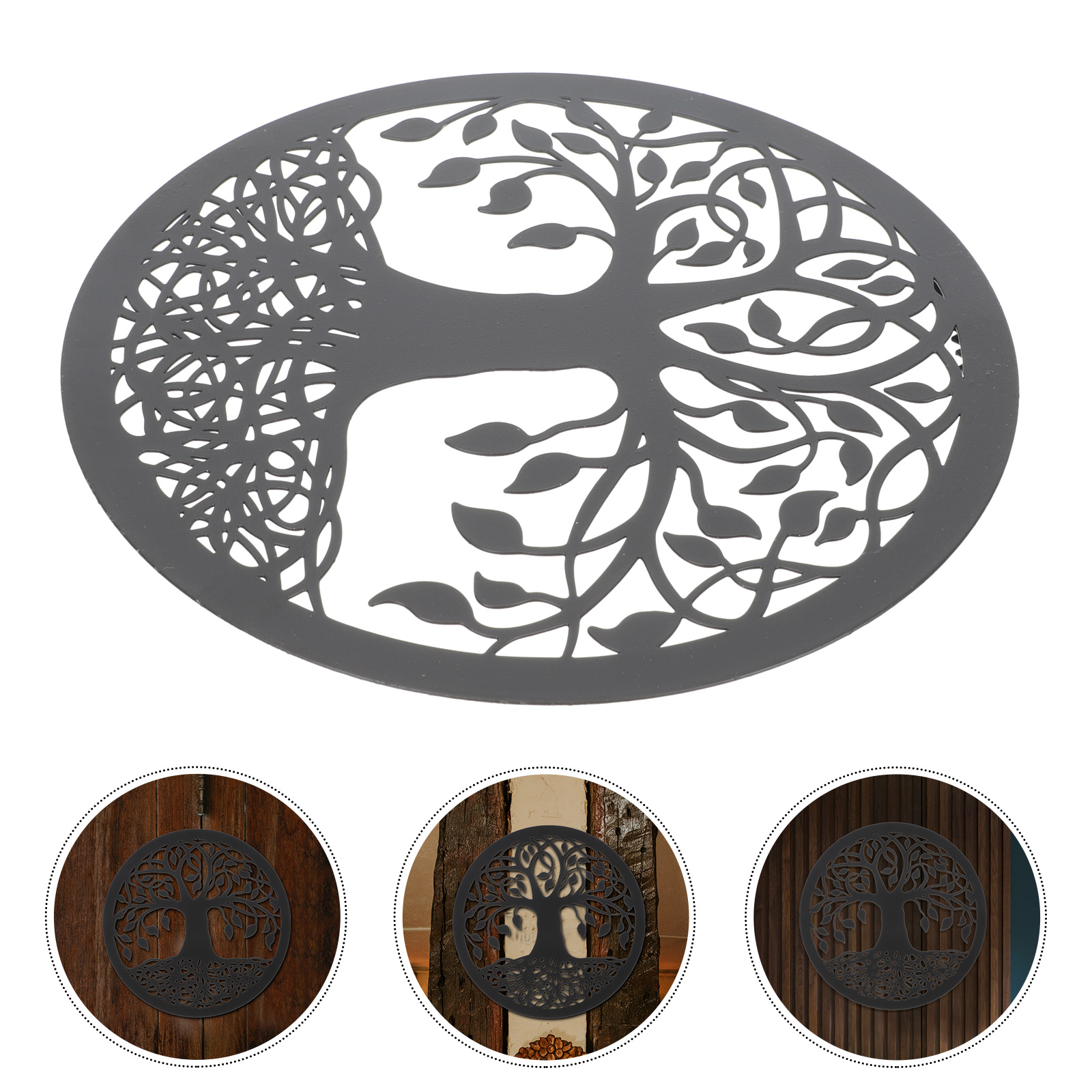 Iron Silhouette Wall Decor Hanging Iron Craft Wall Decor for Home Garden Yard: Black