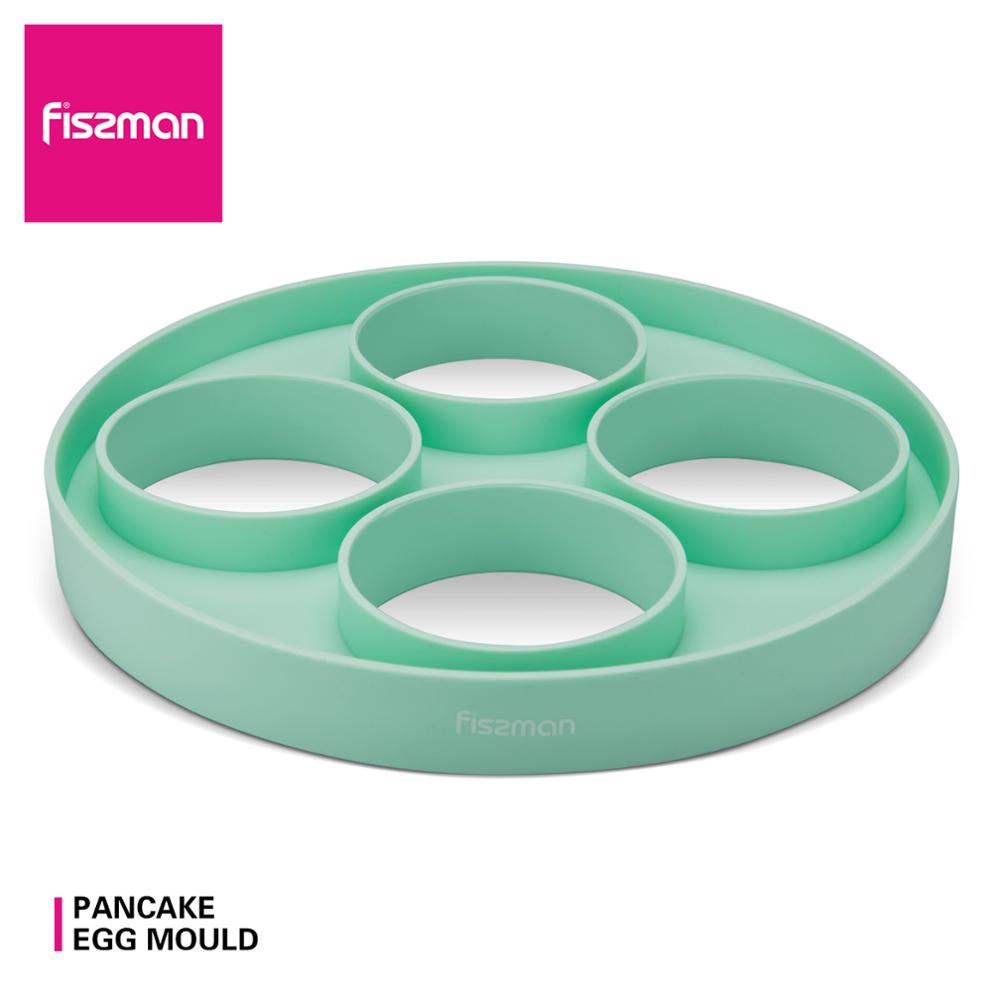 Fissman moule à oeufs à crêpes Silicone 4 tasses forme ronde cuiseur à oeufs: Default Title