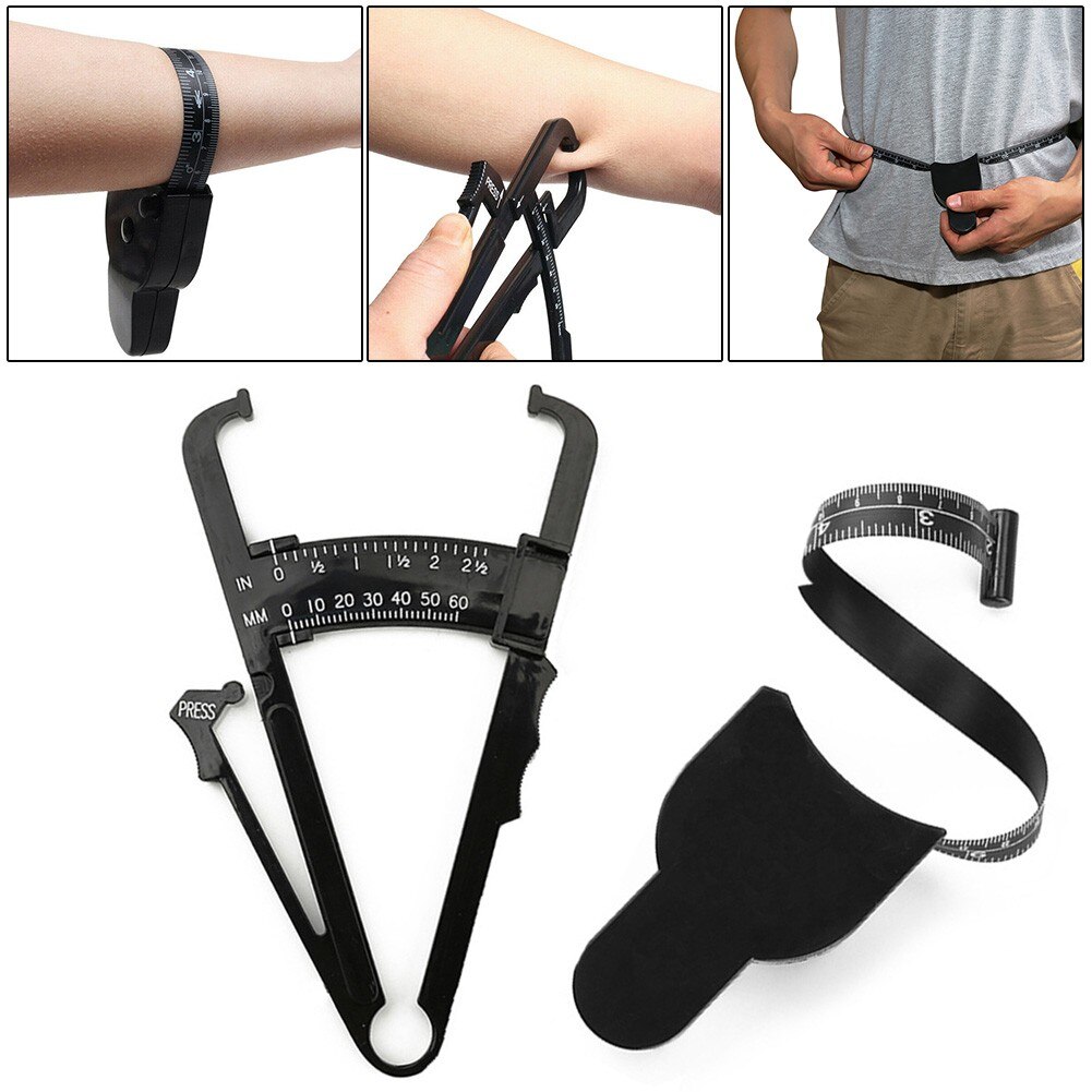 Health Care Skinfold Body Fat Caliper Body Fat Tester With Body Mass Tape With Measurement Chart Body Health Tool For Arm Calf