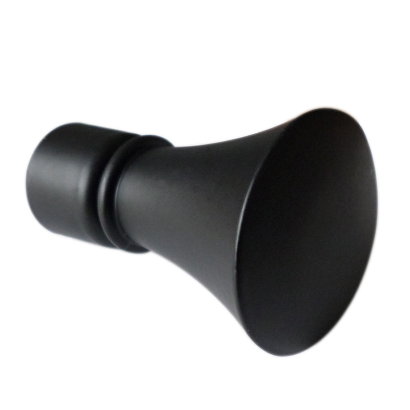 D20mm Gordijnroede Decoratieve Hoofd Trompet, gordijn Accessoires Eindstukken voor Raamdecoratie: black