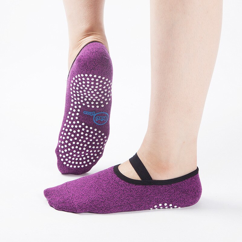 3 paar/partij dames antislip yogasokken zachte snel drogende katoenen sokken antislip dempende bandage pilates ballet gym fitness sokken