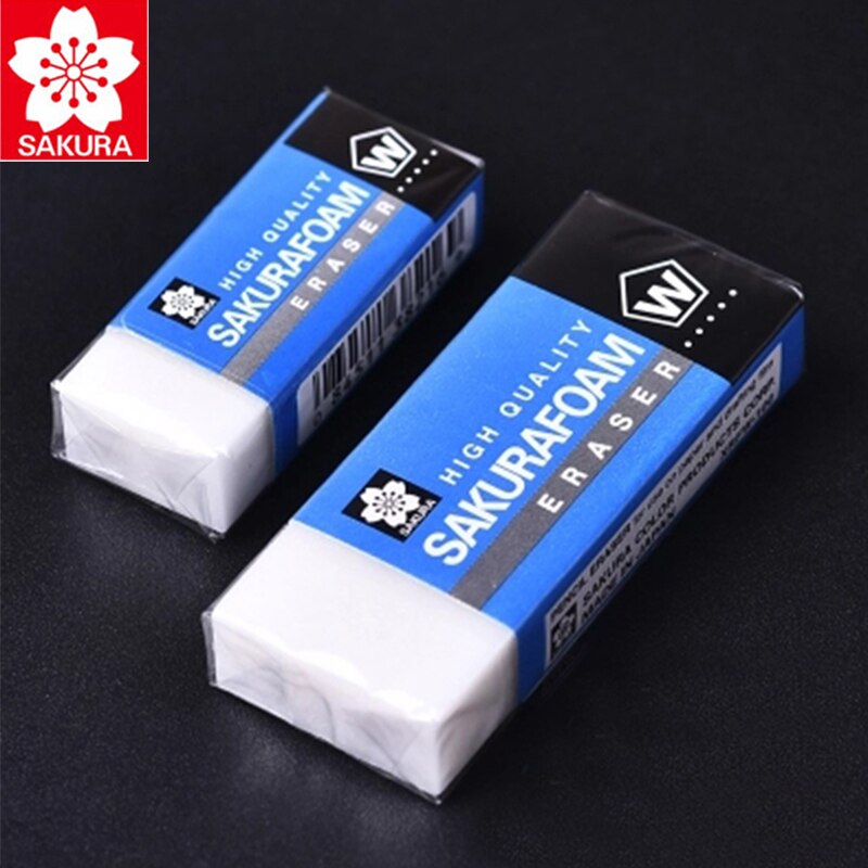 Japan sakura stort skum suddgummi 5 st/lot 59*24*10mm för ritning skiss penna suddgummi vit skol- och kontorsmaterial
