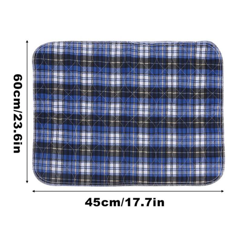 3pcs Adult Diaper Reusable Washable Pad An Absorbent Pad For Adults Incontinence Pad Blue Lattice 45* 60cm