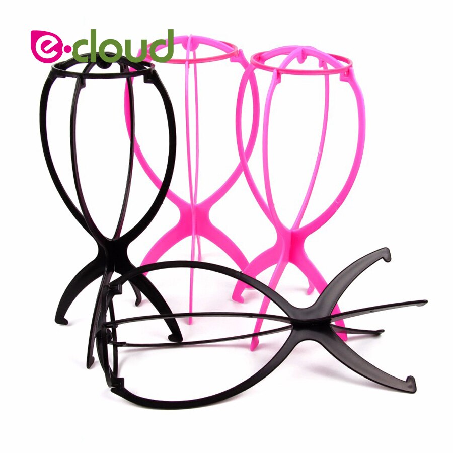 Adjustable Wig Stands Plastic Holding Standing Folding Salon Practice Portable Hat Wig Stand Hair Cap Display Stand Tools