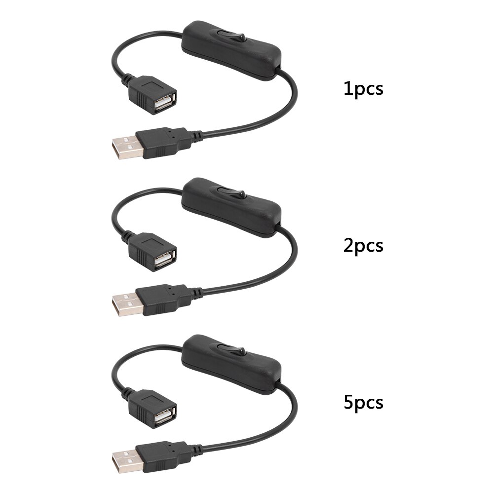 12 inch USB Cable with 303 Button Switch for USB Lamp Fan Male to Female USB Power Cables