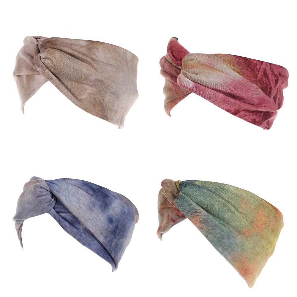 1 stücke Boho binden Farbstoff Baumwolle Stirnbänder Bandana Turban Kreuz Kopf wickeln Elastische Frauen Mädchen Haar Bands Haar Zubehör Verband