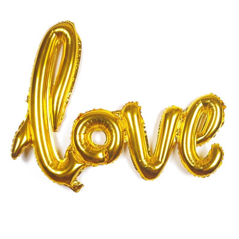 1 stk kærlighedsfolie ballon bryllup valentinsdag jubilæum fødselsdagsfest dekoration champagne kop fotoboks rekvisitter: Guld