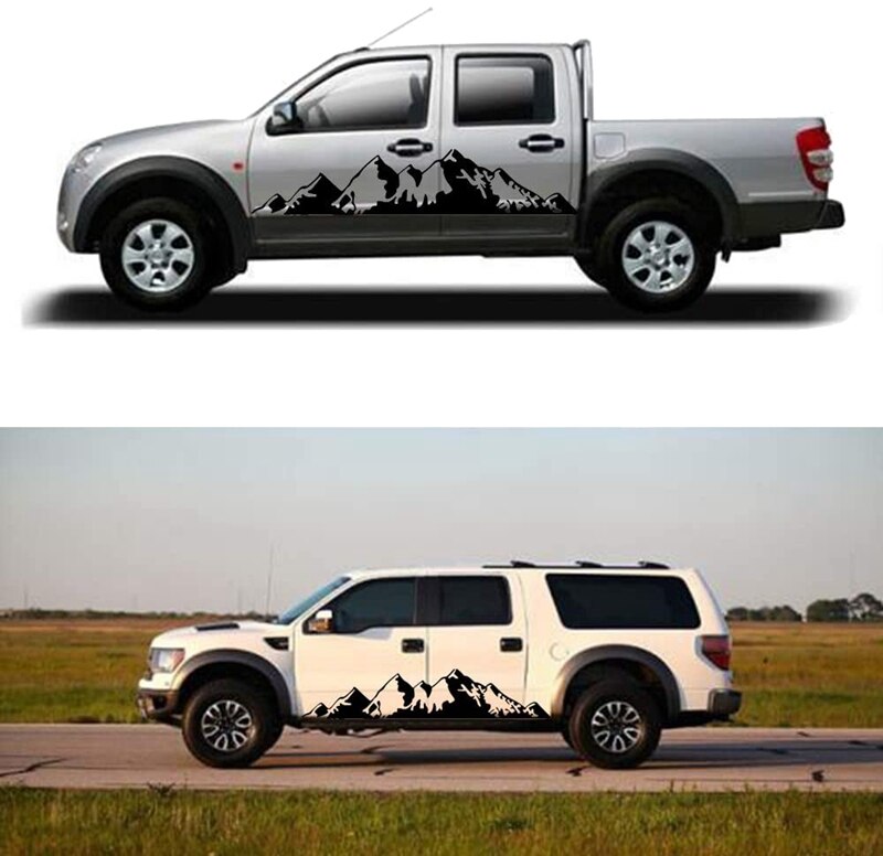 2Pcs Car Universal SUV Side Body Sticker Mountain Decal Sticker Decoration for Car /Ford/SUV/Jeep Wrangler