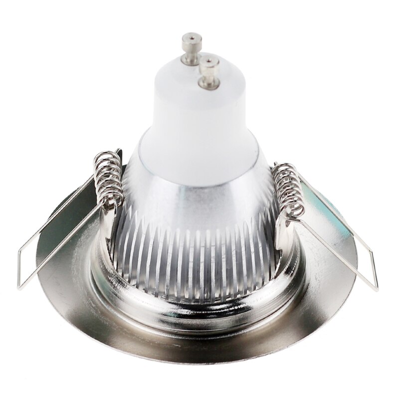 Nikkel Ronde Verzonken Led Plafondlamp Verstelbare Frame MR16 GU10 Lamp Armatuur Downlight Houder