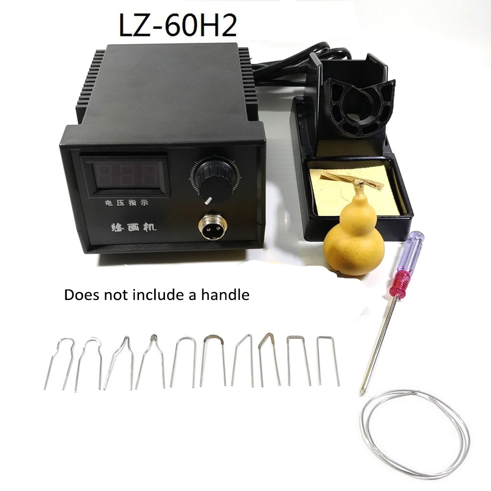 60W AC 220V Holz Brennen Lötkolben Handwerk Werkzeuge Brandmalerei Stift Professionelle Carving Brandmalerei Maschine Bausatz einstellen EU Adapter: JP158004