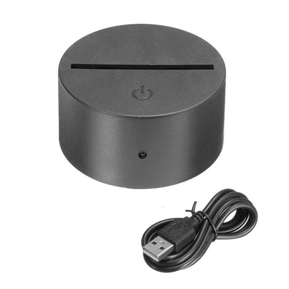 10Pcs 3D Led Lamp Base Acryl Nachtlampje Basis Led Usb Touch Afstandsbediening 7 Kleur-Passen Led lampvoet Verlichting Accessoires: Black Base 10PCS