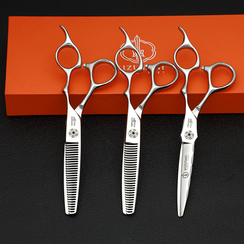 Tijeras de corte de pelo profesionales, juego de tijeras de dientes de adelgazamiento sin rastro, corte plano VG10, 6,0-7,0 pulgadas, peluquero