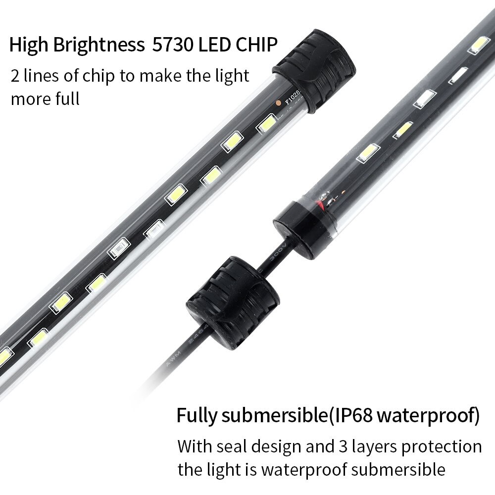 Luci per acquari impermeabili luci sommergibili luce per acquario luce subacquea blu/bianca LED lampada decorativa per abbellimento