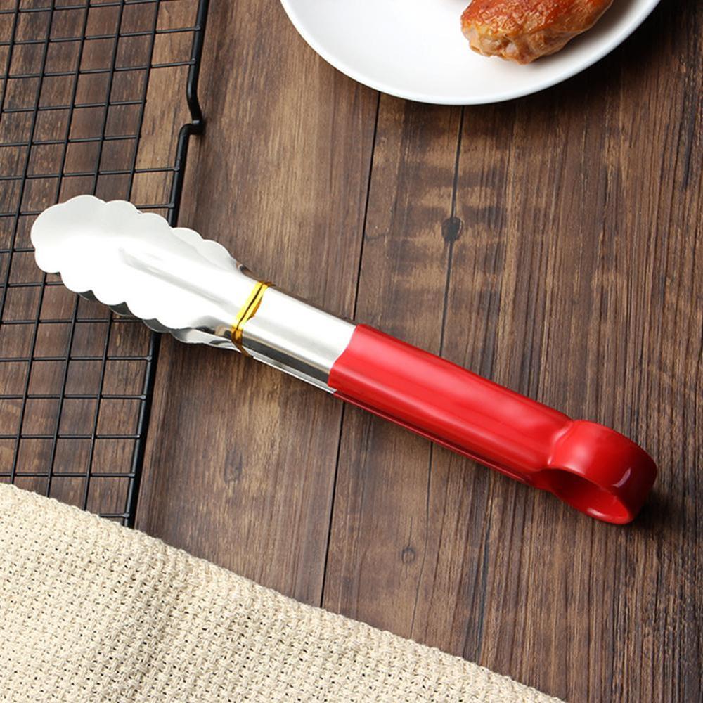 Silicone Voedsel Tong Staal Keuken Tang Siliconen Klem Antislip Clip Salade Keuken Bbq Gereedschap Accessoires Koken Y2O0