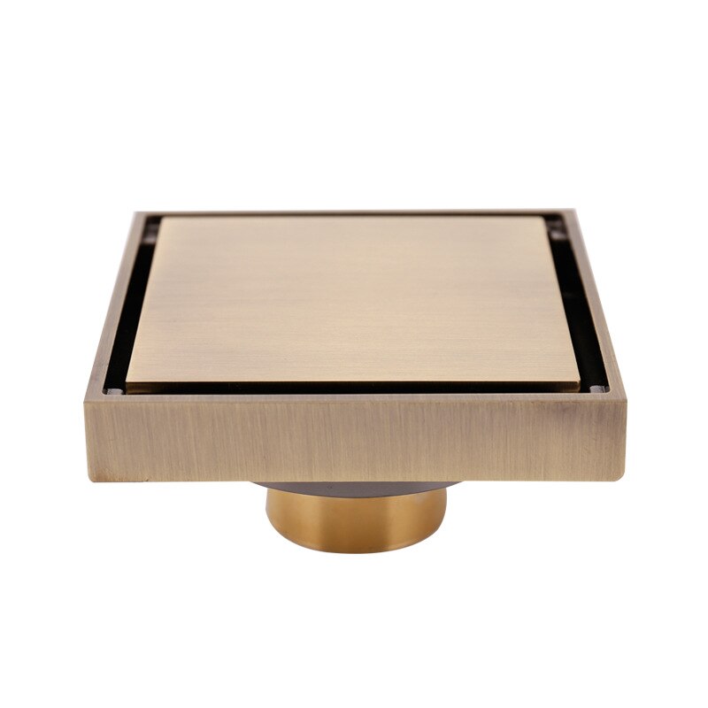Stainless Steel 10*10cm Floor Drains Square Shower Floor Drains Tile Insert Drain Channel Bathroom Kitchen Waste Grate MJ807: GREEN BRONZE