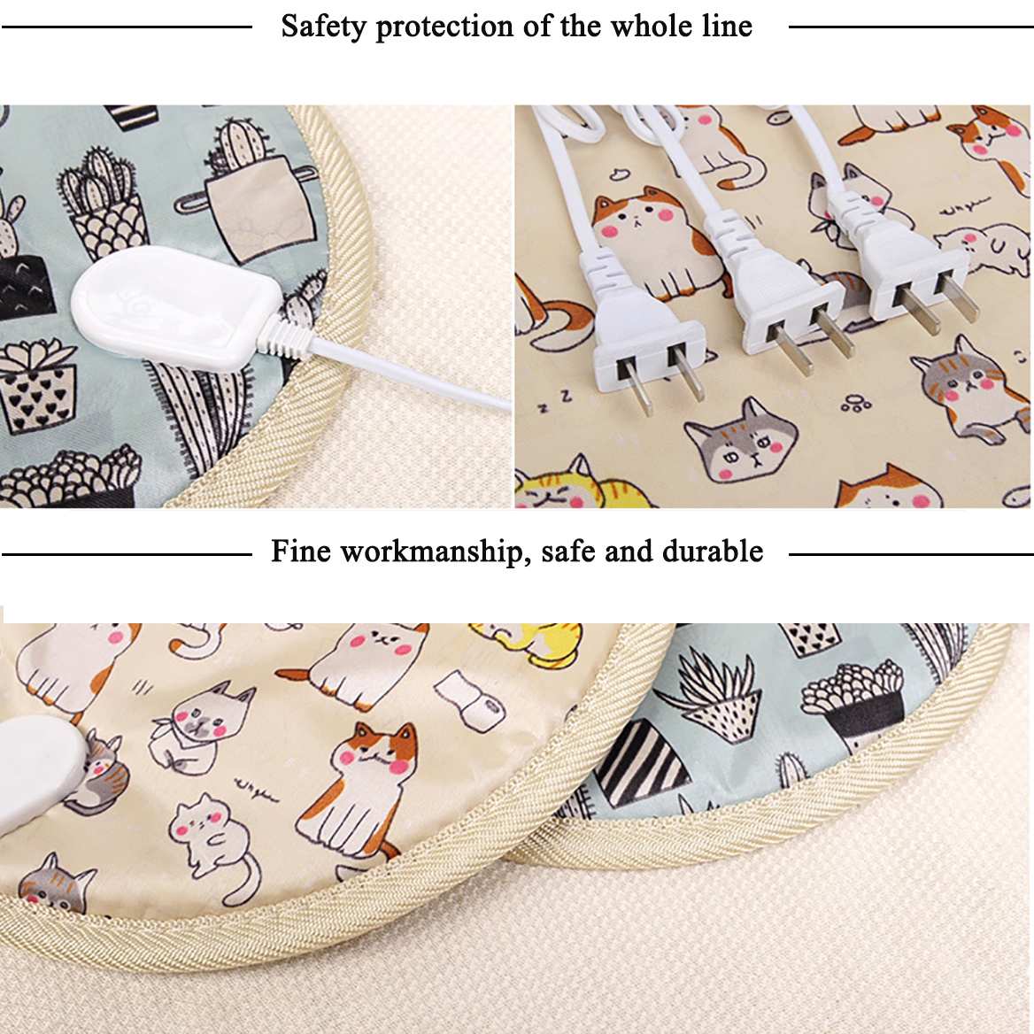 220v elektrische warmtekussens voor honden en katten, temperatuurverstelbaar, huisdierbeddeken, puppy, konijn, warmtemat, herfst/winterkussen, 30 x 30/40 x 40cm