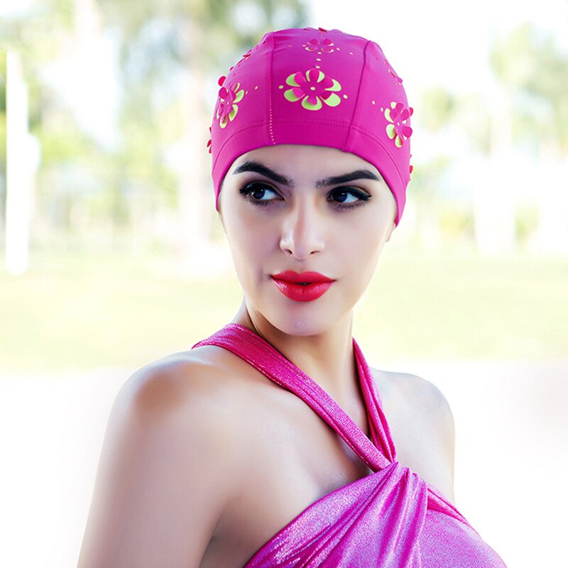 Unisex Swimming Hat Women Girls Long Hair Bathing Cap Swimming Cap Stretch Drape Free Size Swim Pool Sport Elastic Turban