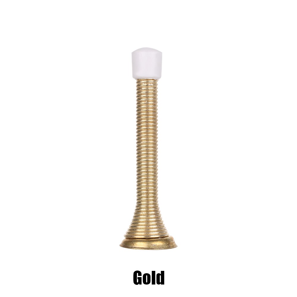 Brass Chrome Spring Door Stop Stops Stopper Buffer Protector Easy Mounted Metal Spring Door Hold Home Hardware: Gold