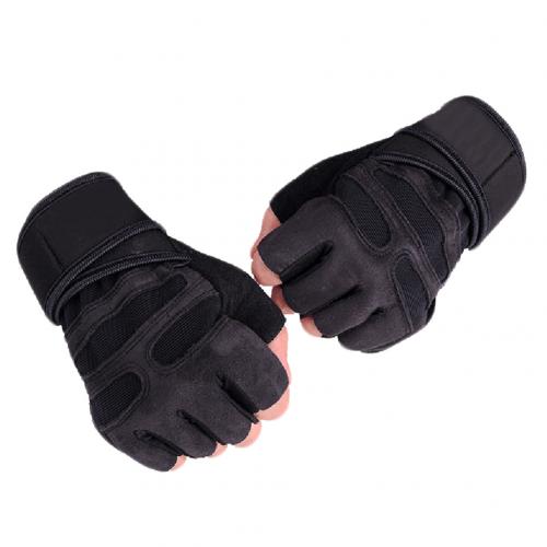 Sport Dumbbell Fitness Breathable Anti-slip Half Finger Protection Unisex Gloves: Black / M