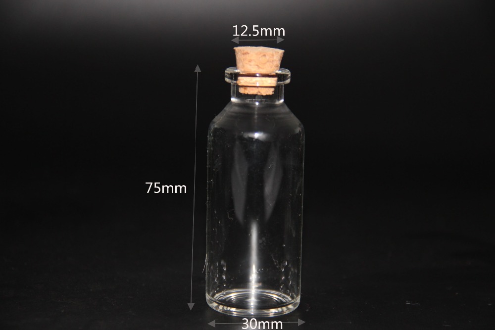 3 st 12/15/20/23/25/30/35/50/60/80/110ml glasflaskor med kork hantverk flaskor burkar bröllop tomma burkar behållare flaskor: 30 x 75mm 35ml
