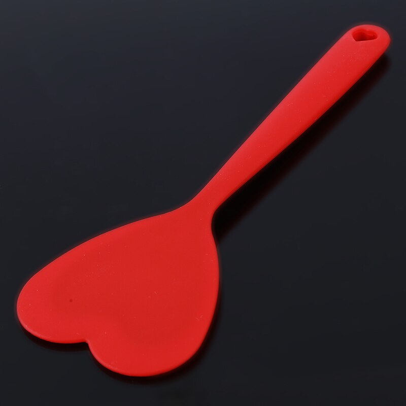 Spatule à Steak frit en forme de cœur | Ustensile de cuisine résistant à la chaleur en Silicone rouge, beaux accessoires de cuisine/outil: Default Title