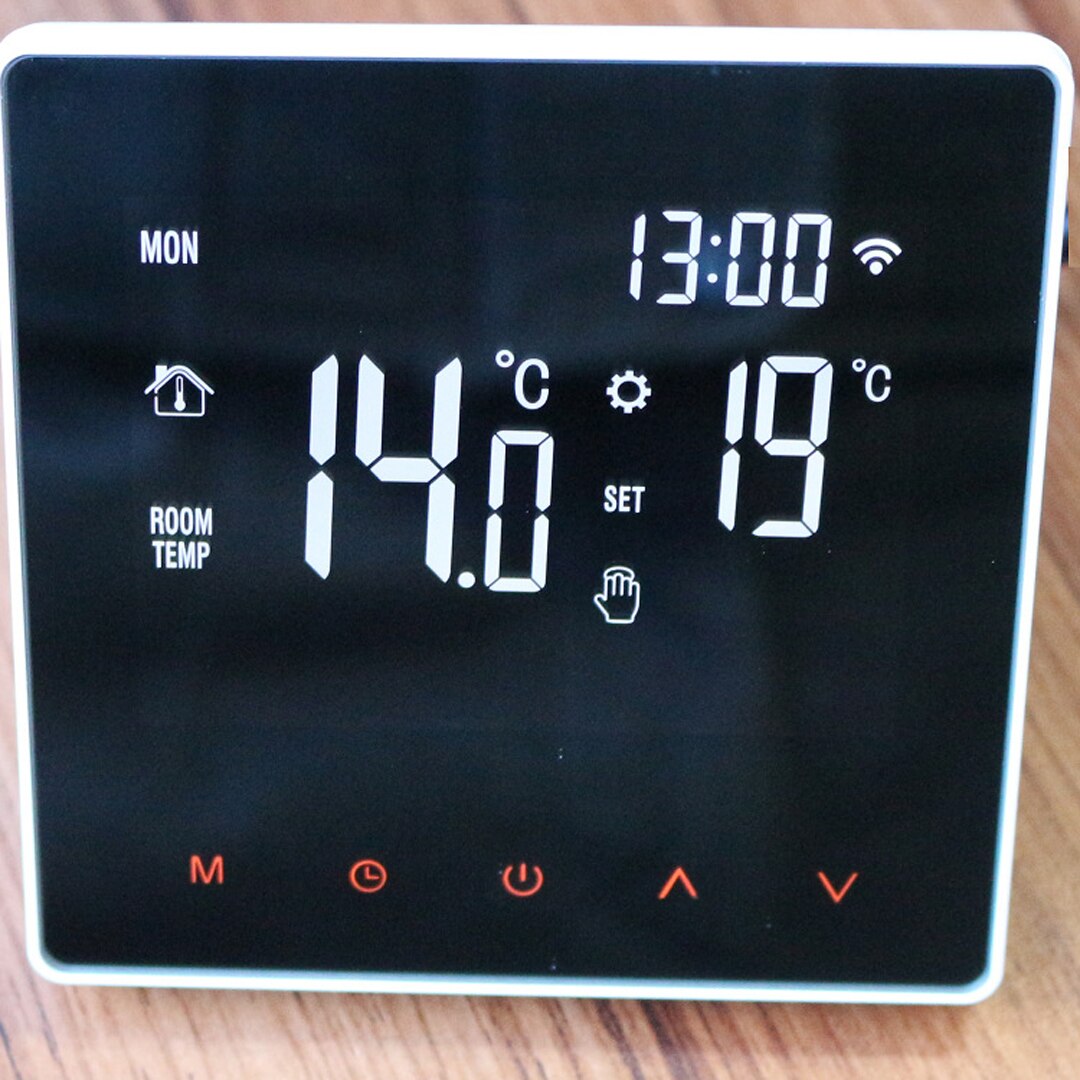 LCD Touch Screen Warm Floor Heating Room Thermostat Home Hotel Office Wifi Smart Temperature Control System: White / Without WIFI