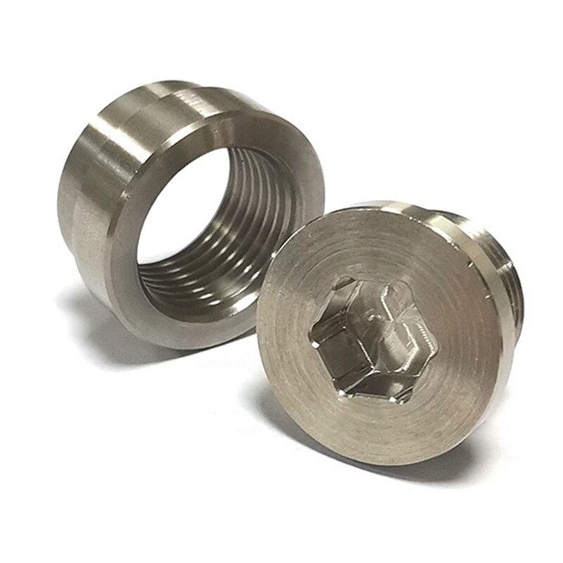 Universal O2 Sensor Stepped Mounting Boss and Plugs M18X1.5 Hex Plug Kit Stainless Steel for Cars and Trucks