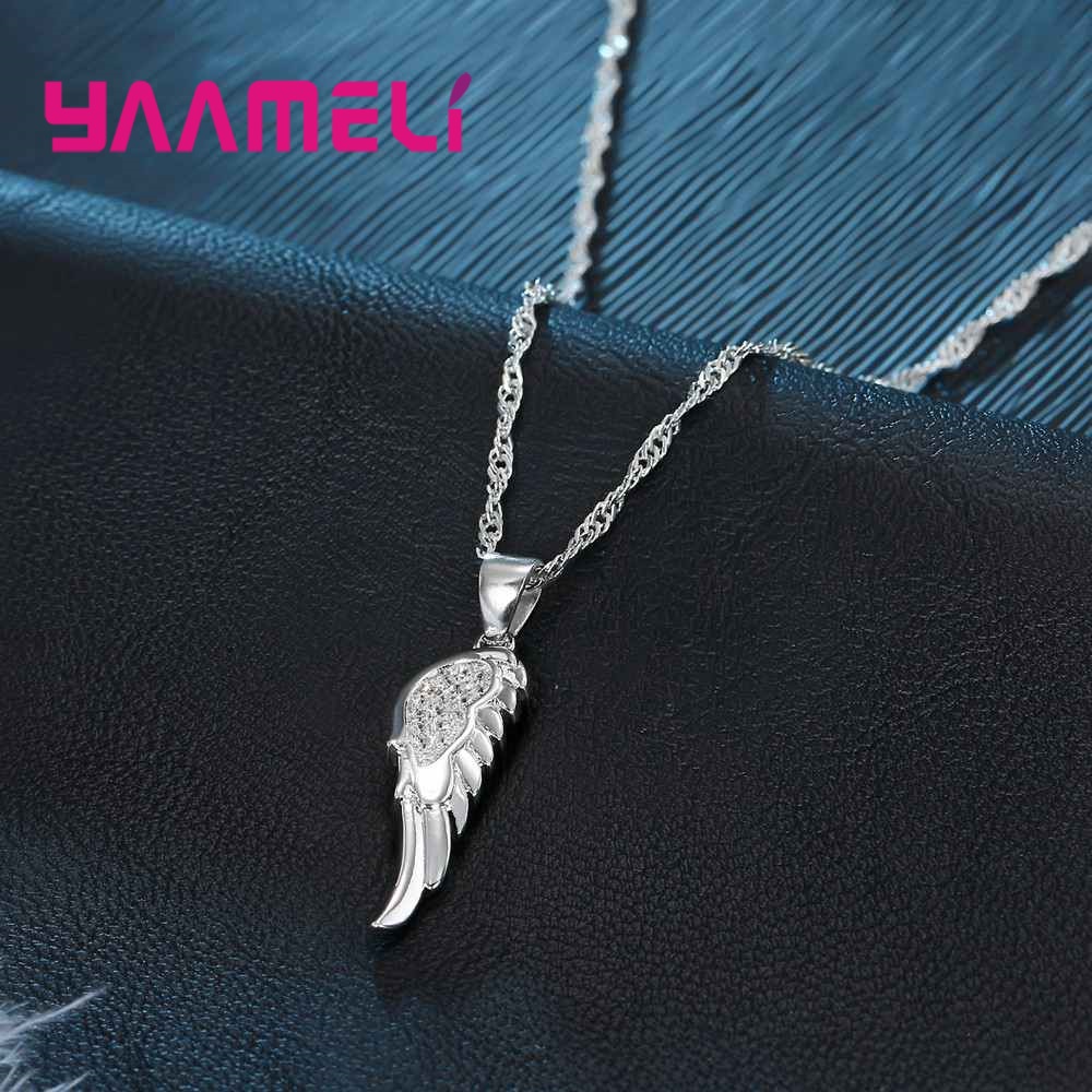 Angle aile 925 en argent Sterling pendentifs collier balancent boucles d'oreilles ensemble pour mariage femmes CZ Zircon fiançailles bijoux ensembles