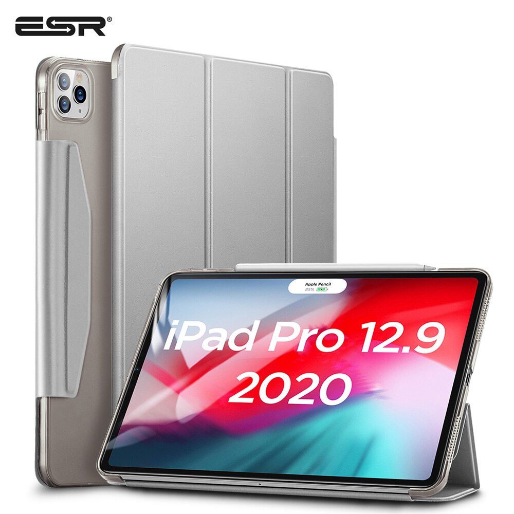 ESR Case for iPad Pro 11'' 12.9' Inch Shock-Resistant Back Cover Magnetic Closure with Pencil Holder for 2nd/4th Generation: 12.9 InchGrey