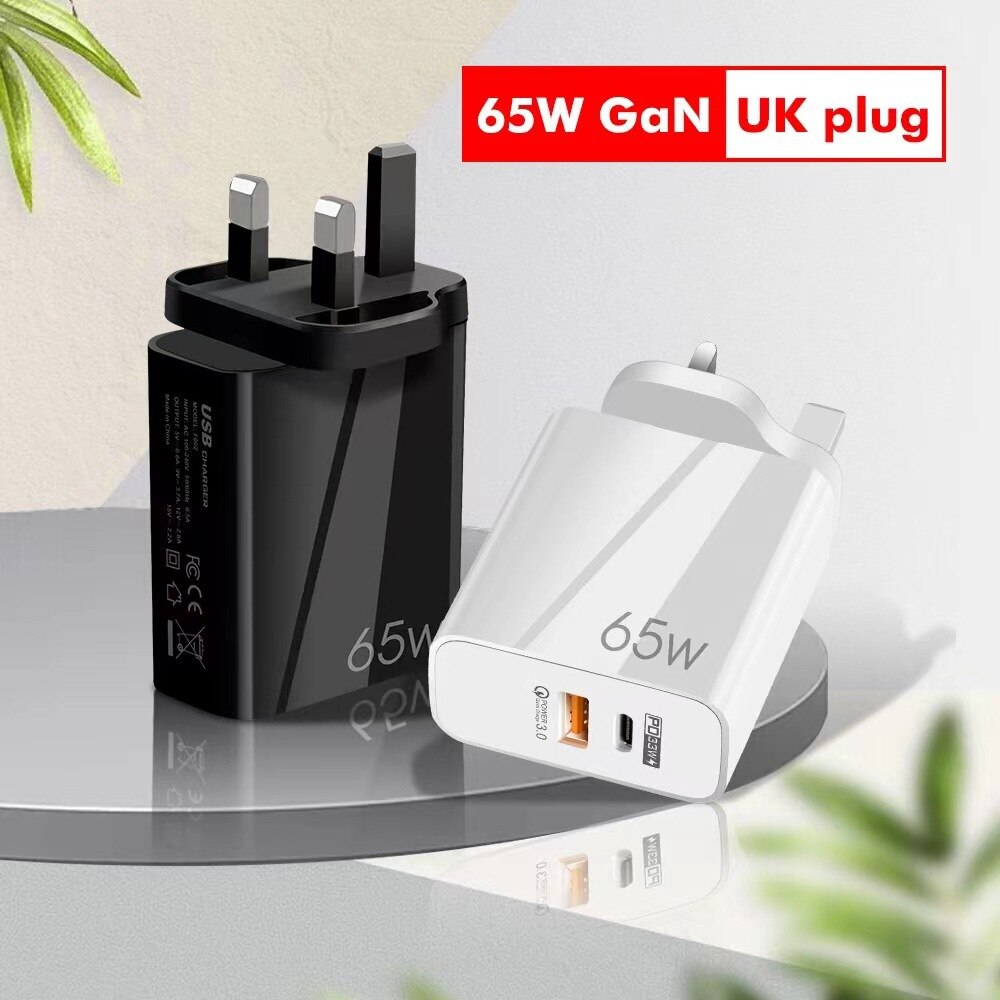 65w- gan usb-c-wandladegerät  pd 33w 4.0 für iphone 13 pro max , 12 12 3.0 macbook air, samsung galaxy und ipad pro