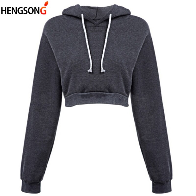 Delle Donne Outdoor Corsa E Jogging Felpa Delle Donne di Modo di Sport Corta Manica Lunga Ombelicale Top Delle Signore Felpa Pullover