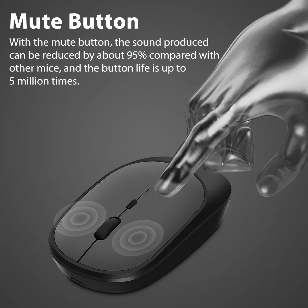 Souris de jeu sans fil graphite Gh, Bluetooth, ultra-faible consommation d'énergie, modes touristes, compatible avec PC, Mac, growLapmedicats, muet