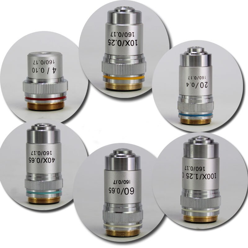 100 Times 100X 195 Biomicroscope System Achromatic Lab Laboratory Education Bio-Microscope Biological Microscope Objective Lens