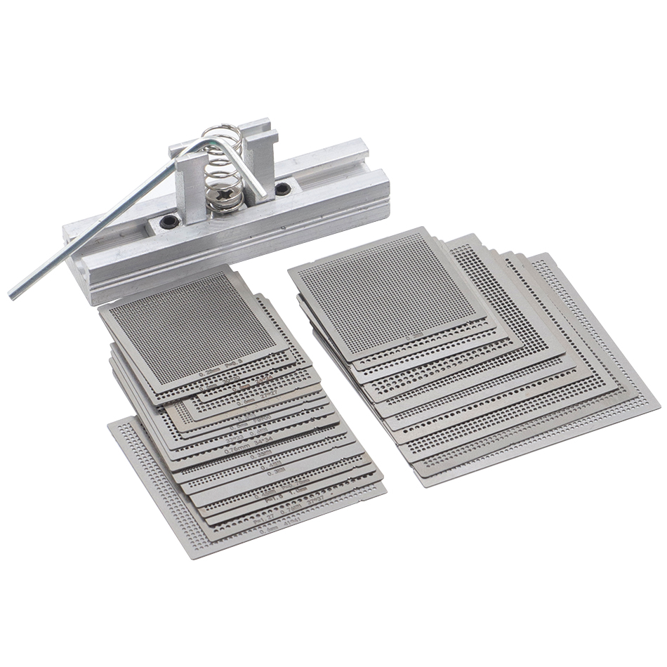 29pcs BGA general template Sik tin Fixture Tin solder ball Soldering Tools BGA Reballing Station Jig Kit