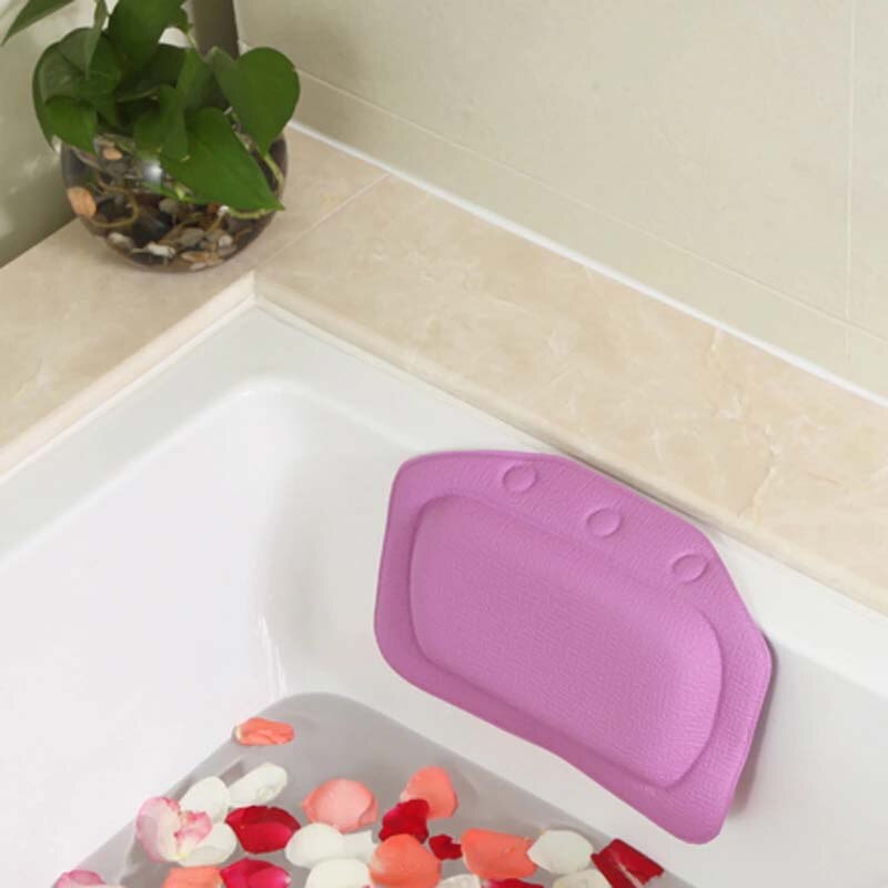Bathtub Pillow Cushion SPA Bath Pillow Home Bathtub PVC Neck Bathtub Cushion Soft Headrest Suction Cup Pillow Accessories