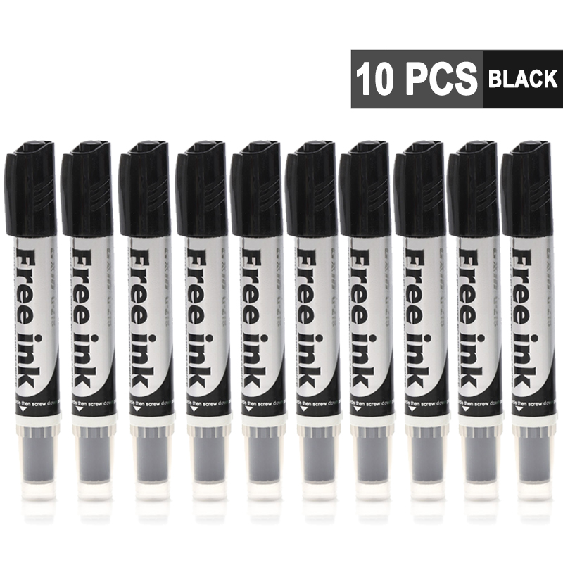 10 Stück löschbares Whiteboard-Marker-einstellen, Stift, trocken abwischbares Schild, 24 Stück Tinte, nachfüllbar, Büro, Schulbedarf, Studentengeschenk: verrotten
