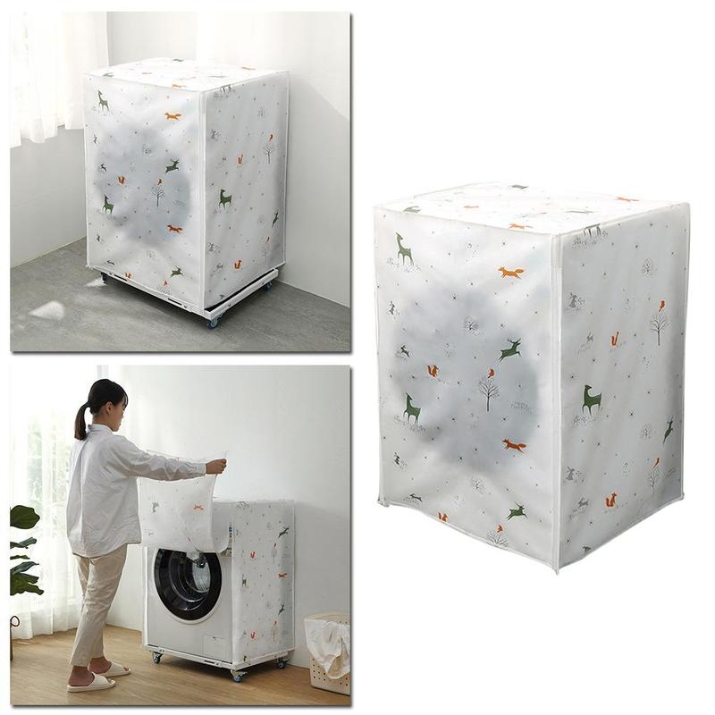 PEVA Washing Machine Cover 62*56*83cm Sunscreen Dust Washing Top Front Jacket Cover Case Dust Protective Machine Proof Open U4Y2