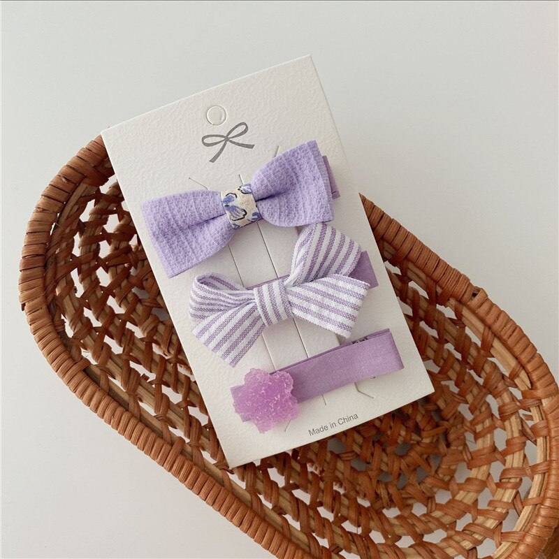 3Stck Bogen Blumen Haar Clip Mädchen Nette Haar Bands Haar Zubehör Handgemachte tuch Headwear Haarnadeln Karikatur Haarnadel Kopfschmuck: 4