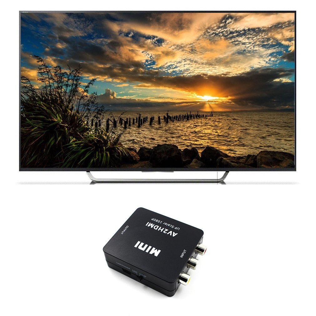 AV To HDMI HD Converter AV2HDMI Composite AV Cvbs 3Rca To HDMI 1080P Converter Adapter Video Upscaler HD