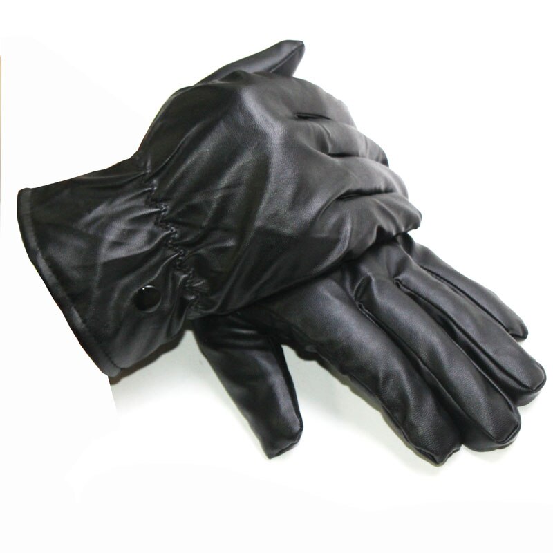 Pu Lederen Touch Screen Handschoenen Voor Mannen Herfst Winter Warme Wanten Volledige Vinger Zwart Rijden Handschoenen Mode Handschoen