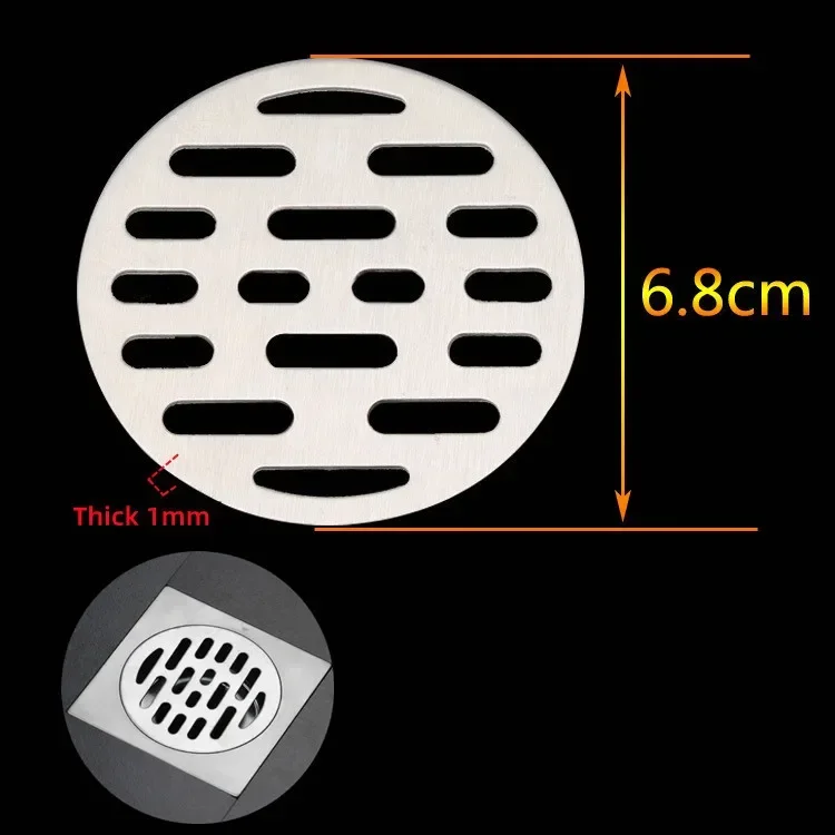 Universal Stainless Steel Round Floor Drains Cover Plate Sink Strainer Anti-clogging Shower Drains Hair Catcher Bathroom Fixture: Red