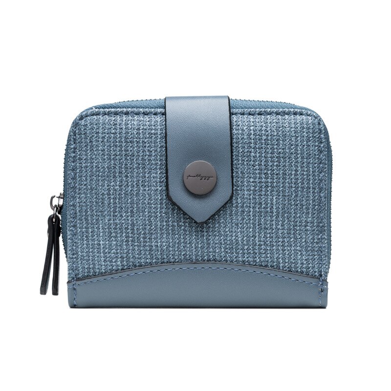 Mulher pequena carteira de mulher curto dobrável ins estudante multi-função moeda bolsa: Blue