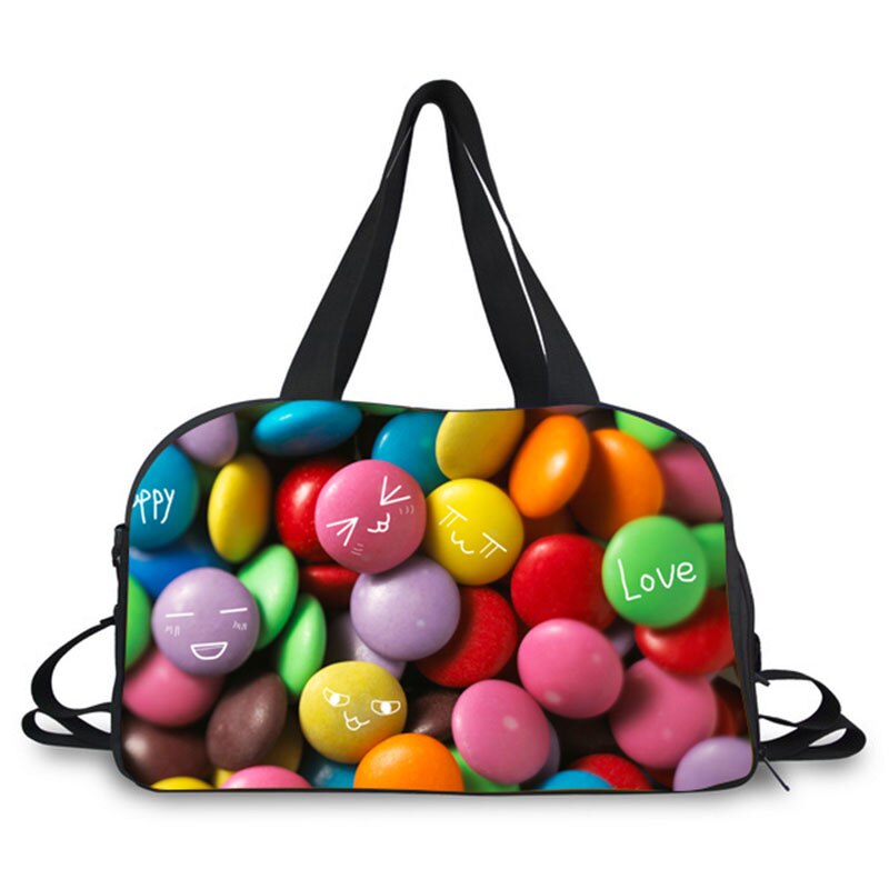 3D Bolo de alimentos de impressão Padrão de Moda de Nova Grandes Senhoras de Capacidade de Bagagem bolsa de Viagem Saco de Viagem Impressão Bagagem Saco Ocasional
