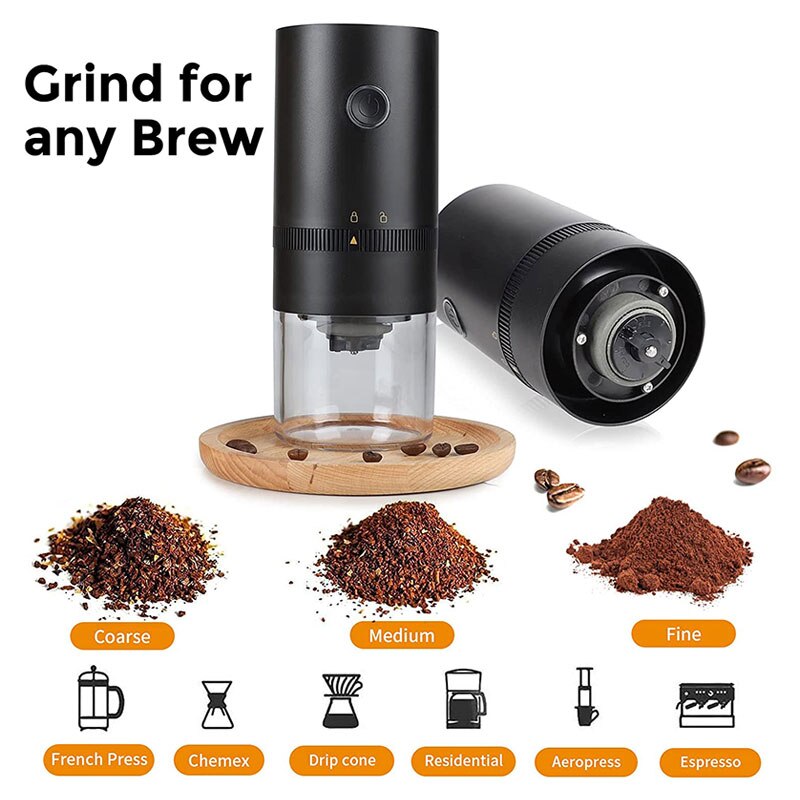 Xiaomi-molinillo de café eléctrico portátil con ajuste de molienda ajustable, molinillo de cerámica cónica pequeña recargable por USB tipo C