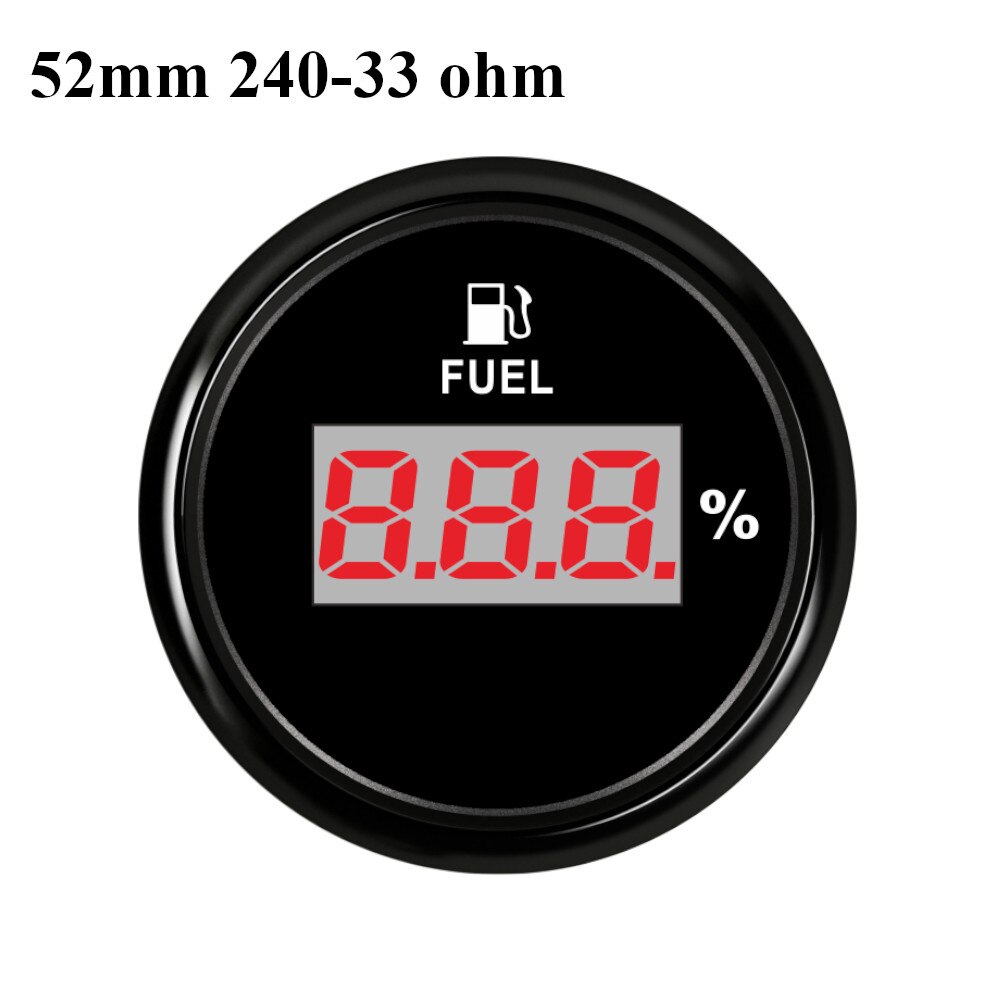 2''52mm Lcd Display Digitale Brandstofmeter Meter 240 ~ 33ohm /0 ~ 190ohm Olie Meter Indicator Met Rode backlight Voor Auto Boot 9-32V: BN 240-33ohm